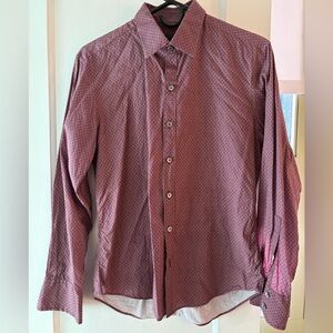 Zachary Prell Maroon Patterned Button-Down Shirt